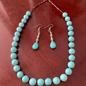 Turquoise Necklace and Earrings